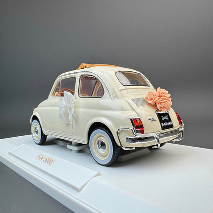 Norev Fiat 500L 1968 Ivory White 1:18 Diecast Model Car - fine detailed model replica