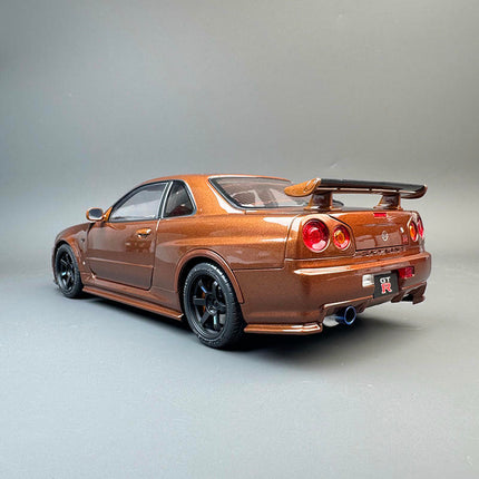 Motorhelix Nissan GT-R R34 Metallic Bronze 1:18 Diecast Model Car - scale model for display