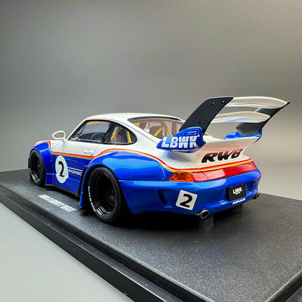 GT Spirit Porsche 911 (993) RWB x Liberty Walk White 1:18 Diecast Model Car - scale model for display