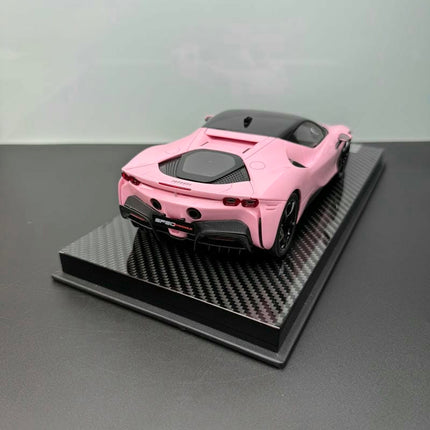 Vehicle Art SF90 Pink Limited Edition 1:18 Resin Model Car - collectible scale model car