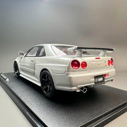 Solido Nissan GT-R R34 Z-Tune Silver 1:18 Diecast Model Car - collectible scale model car