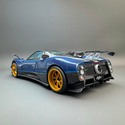Almost Real Pagani Zonda Tricolore 2010 Blue Carbon Fiber 1:18 Diecast Model Car - collectible scale model car