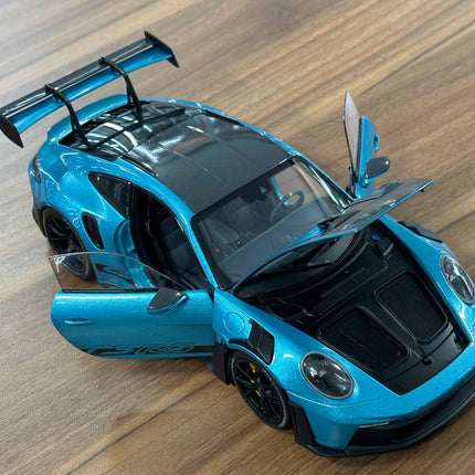 1/18 Diecast Porsche 911 GT3 RS (992, 2025) – Minichamps Dealer Edition (Ipanema Blue Metallic) - collector edition scale mod