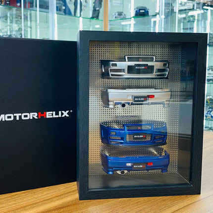 Motor Helix 1/18 Skyline R34 Bumper Photo Frame Display Z-tune Silver - detailed collector display model