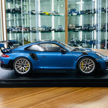 Porsche 911 GT2 RS 1/18 Blue Resin Diecast Model Car Limited Edition | GT Spirit - collectible scale model car