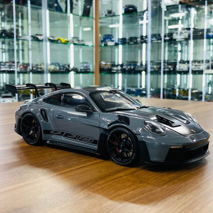 Minichamps Porsche 911 GT3 RS 2024 1:18 Diecast Model Car Grey - detailed collector display model