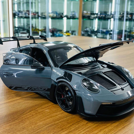 Minichamps Porsche 911 GT3 RS 2024 1:18 Diecast Model Car Grey - detailed die-cast style model