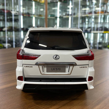 LCD Model Lexus LX570 White Full Opening 1:18 Diecast Model Car - detailed die-cast style model