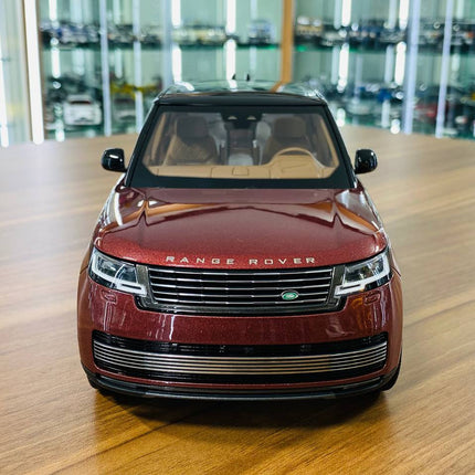 LCD Model Land Rover Range Rover SV 2022 Red 1:18 Diecast Model Car - studio product photo of the scale model