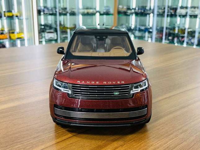 LCD Model Land Rover Range Rover SV 2022 Red 1:18 Diecast Model Car - studio product photo of the scale model
