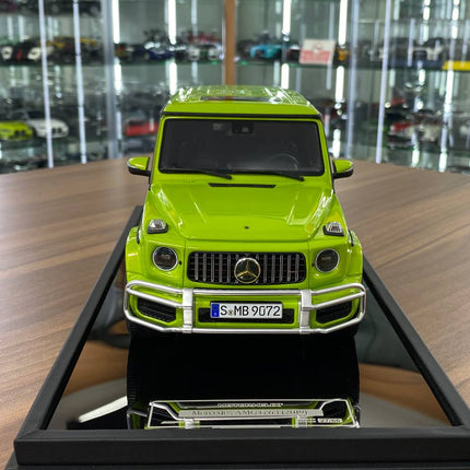 MotorHelix Mercedes-Benz AMG G63 2019 1:18 Lime Green Resin Model - studio product photo of the scale model