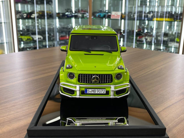 MotorHelix Mercedes-Benz AMG G63 2019 1:18 Lime Green Resin Model - studio product photo of the scale model
