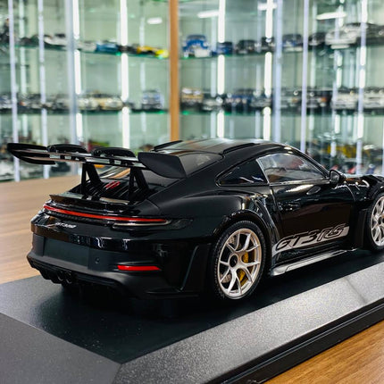 Minichamps Porsche 911 992 GT3 RS 2023 1:18 Diecast Model Black - collectible scale model car