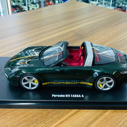 GT Spirit Porsche 911 Targa 4 1/18 Dark Green Limited Resin Model - scale model for display