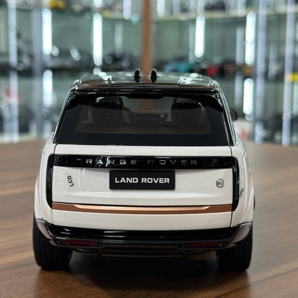 LCD Model Range Rover SV 2022 White/Black Roof 1:18 Diecast Model Car - premium collector scale model
