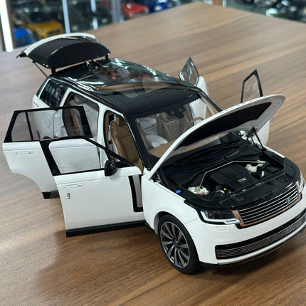 LCD Model Range Rover SV 2022 White/Black Roof 1:18 Diecast Model Car - showroom-quality model replica