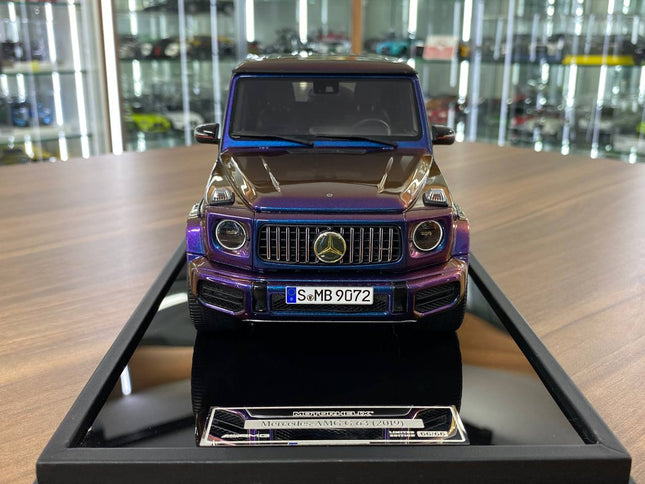 MOTORHELIX 1:18 Resin Mercedes-Benz AMG G63 2019 Chameleon - studio product photo of the scale model
