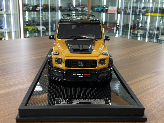 MotorHelix Mercedes-Benz G63 BRABUS 800 1:18 Resin Model Yellow Limited 99 Pcs - studio product photo of the scale model