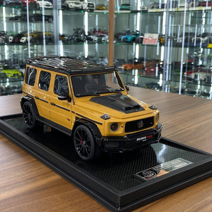 MotorHelix Mercedes-Benz G63 BRABUS 800 1:18 Resin Model Yellow Limited 99 Pcs - detailed collector display model