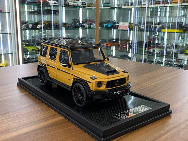 MotorHelix Mercedes-Benz G63 BRABUS 800 1:18 Resin Model Yellow Limited 99 Pcs - detailed collector display model