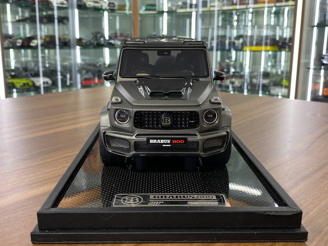 MotorHelix Mercedes-Benz G63 BRABUS 800 1:18 Matt Grey Resin Model - studio product photo of the scale model