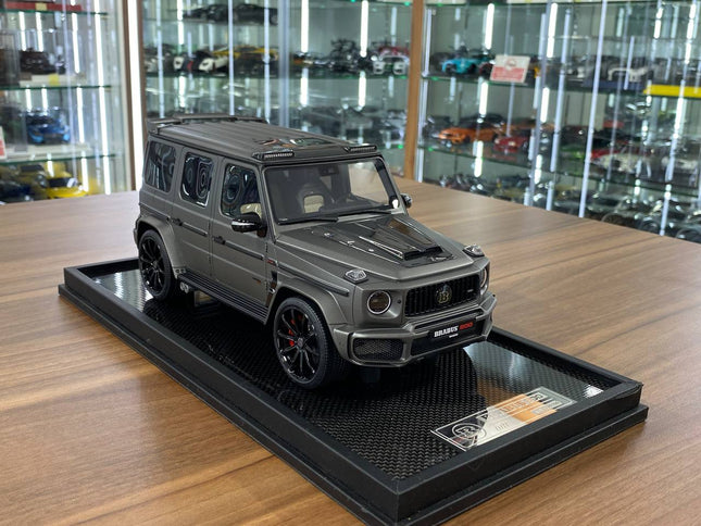 MotorHelix Mercedes-Benz G63 BRABUS 800 1:18 Matt Grey Resin Model - detailed collector display model