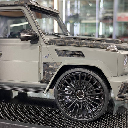 Timothy & Pierre 1:18 Resin Model Mercedes-Benz AMG G63 MANSORY UAE Matt Black/Grey - studio product photo of the scale model