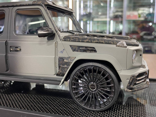 Timothy & Pierre 1:18 Resin Model Mercedes-Benz AMG G63 MANSORY UAE Matt Black/Grey - studio product photo of the scale model