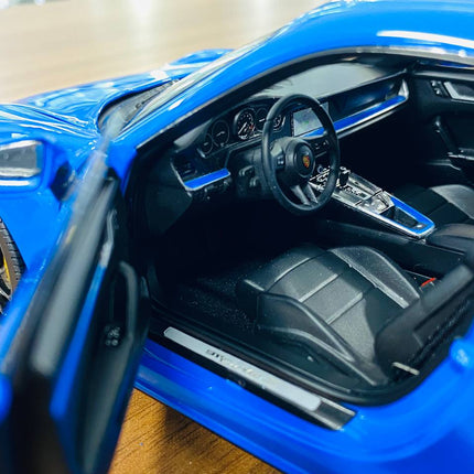 Minichamps Porsche 911 Turbo S Coupe Sport Design 2021 1/18 Diecast Model Car Blue - collector edition scale model