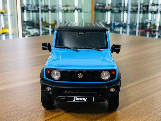 LCD Model Suzuki Jimny Baby Blue 1:18 Diecast Model Car - studio product photo of the scale model