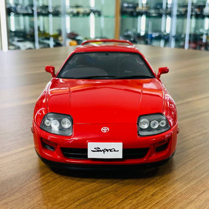 Solido 1:18 Toyota Supra MK4 Diecast Model Car Red - studio product photo of the scale model