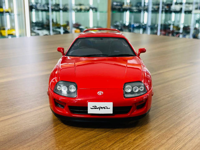Solido 1:18 Toyota Supra MK4 Diecast Model Car Red - studio product photo of the scale model