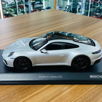 Minichamps Porsche 911 Carrera 4 GTS Silver 1:18 Diecast Model - fine detailed model replica