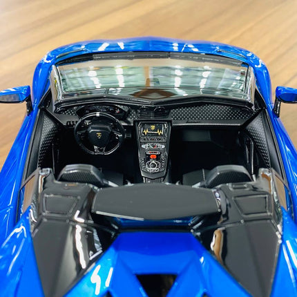MR Collection Lamborghini Aventador Ultimae Roadster 1/18 Blue Resin Model - fine detailed model replica