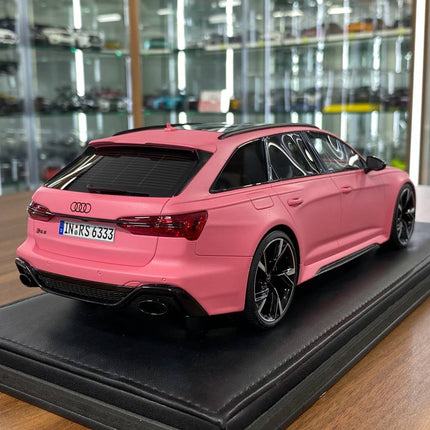 Motorhelix 1:18 Audi RS6 Avant Pearl Pink Semi Gloss Resin Model - fine detailed model replica