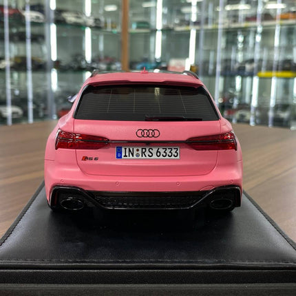 Motorhelix 1:18 Audi RS6 Avant Pearl Pink Semi Gloss Resin Model - premium collector scale model