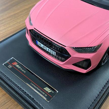 Motorhelix 1:18 Audi RS6 Avant Pearl Pink Semi Gloss Resin Model - showroom-quality model replica