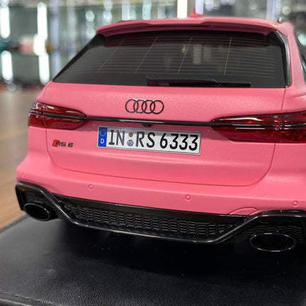 Motorhelix 1:18 Audi RS6 Avant Pearl Pink Semi Gloss Resin Model - scale model for display