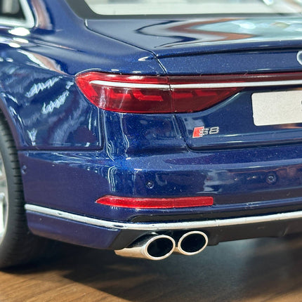 GT Spirit 1:18 Resin Audi S8 2020 Navarra Blue Limited Edition - showroom-quality model replica