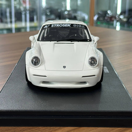 GT Spirit Porsche 911 (992) Strosek Giga 2024 1:18 White Resin Model - studio product photo of the scale model