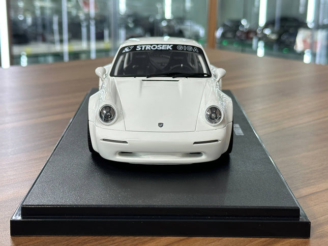 GT Spirit Porsche 911 (992) Strosek Giga 2024 1:18 White Resin Model - studio product photo of the scale model
