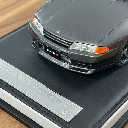 Motorhelix Nissan Skyline GT-R R32 Nismo Custom 1:18 Resin Model Gun Grey Metallic - detailed die-cast style model