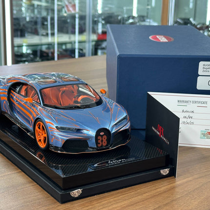 MR Collection Bugatti Chiron Super Sport 1:18 Resin Model Car Zebra Paint - hand-finished display model
