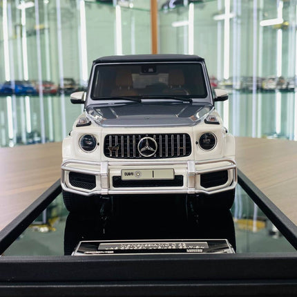 Motor Helix Mercedes Benz G63 AMG UAE Golden Jubilee Edition 1:18 Resin Model Car Silver White - collectible scale model car