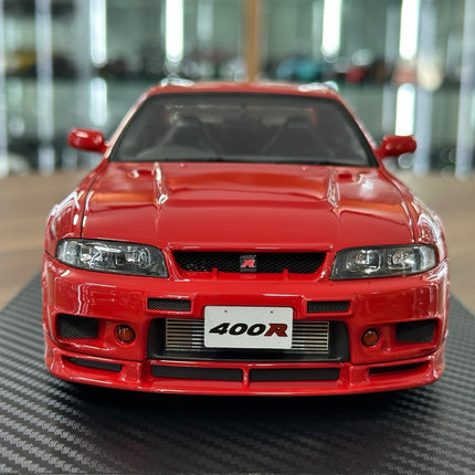 🚨1/18 resin Ignition Model Nissan Skyline GT-R R33 Nismo 400R Red - studio product photo of the scale model