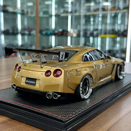 Ignition Model 1:18 Resin Nissan GT-R R35 Pandem Gold - scale model for display