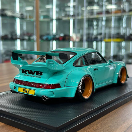 Ignition Model 1:18 Resin Porsche 964 RWB Light Blue - fine detailed model replica