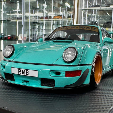 Ignition Model 1:18 Resin Porsche 964 RWB Light Blue - premium collector scale model