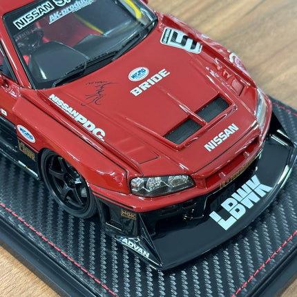 Ignition Model 1:18 Nissan Skyline R34 Super LB-Silhouette #5 Red/Black Resin - hand-finished display model