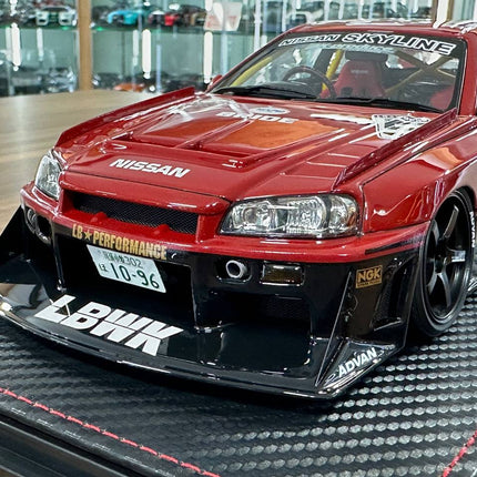 Ignition Model 1:18 Nissan Skyline R34 Super LB-Silhouette #5 Red/Black Resin - collector edition scale model